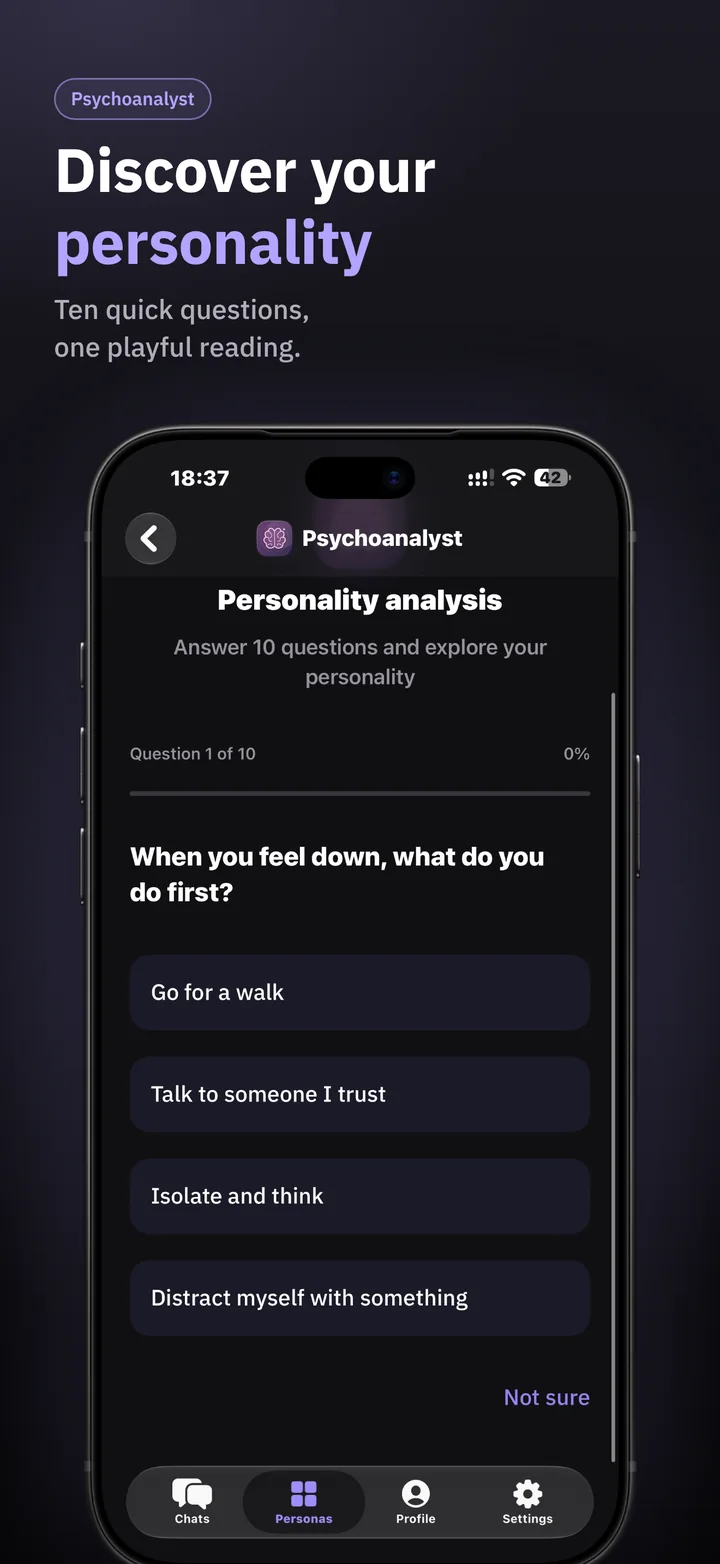 Solef on iPhone: Discover your personality
